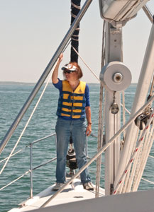 Janet on foredeck